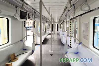已基本裝飾完畢的地鐵列車內部。